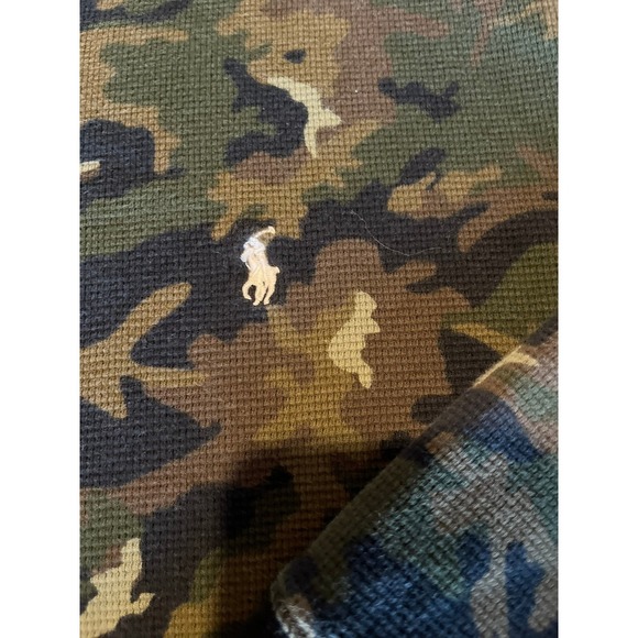 Polo Ralph Lauren Mens Camo Waffle Knit Long Sleeve T-Shirt - Picture 3 of 7
